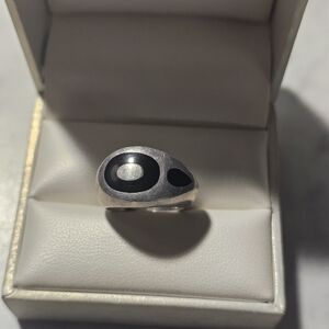 Native American Sterling Silver  Handmade Black Onyx Ring Size 6